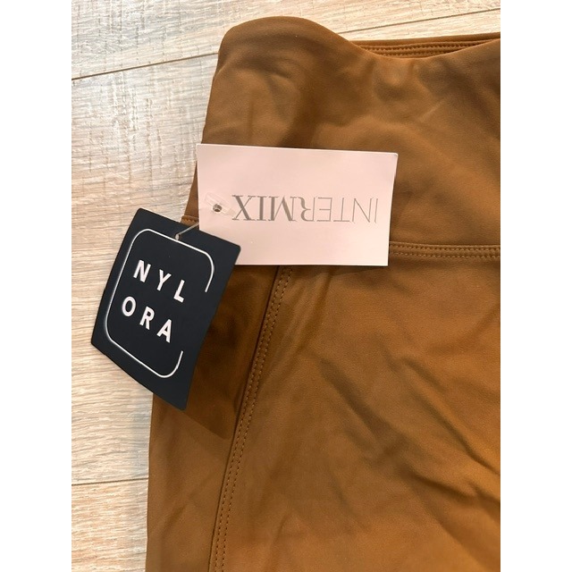 Nylora Biker Shorts Nwt Small Caramel Brown Intermix Activewear High Waist — image 3 of 8